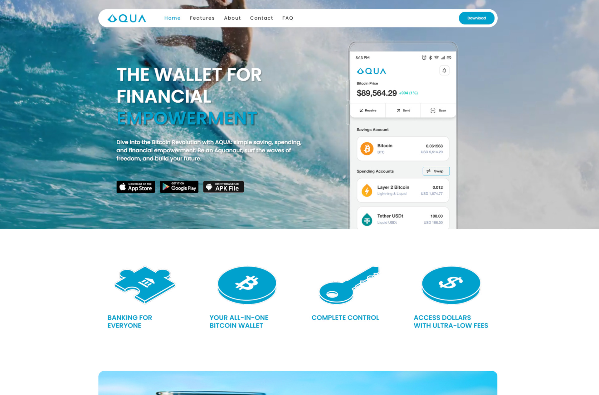 Aquawallet Homepage
