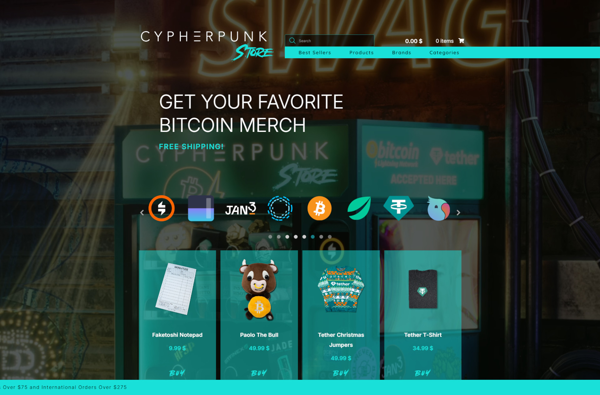 Cypherpunk Store Homepage