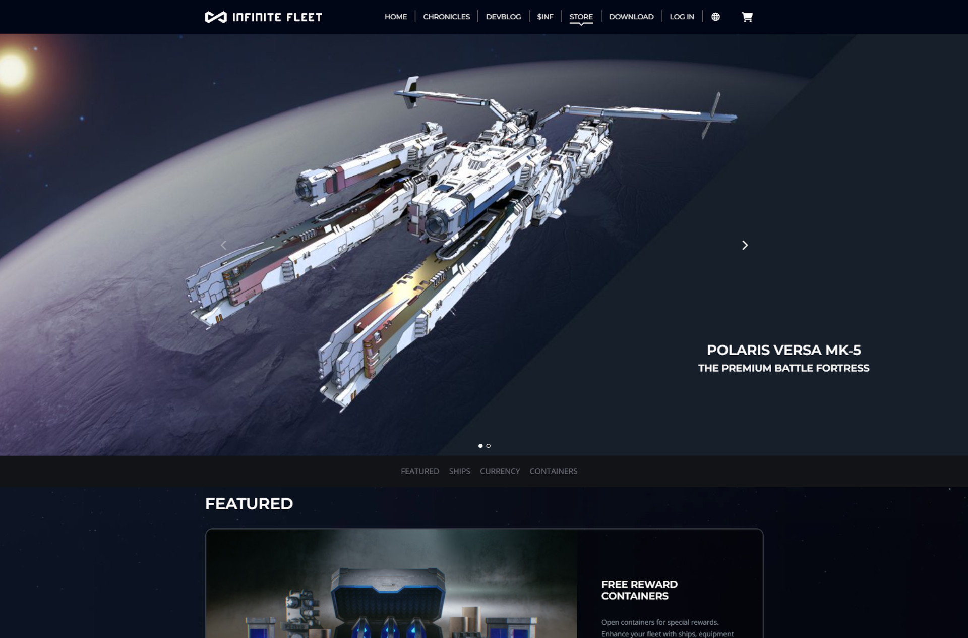 Infinite Fleet Storefront Page